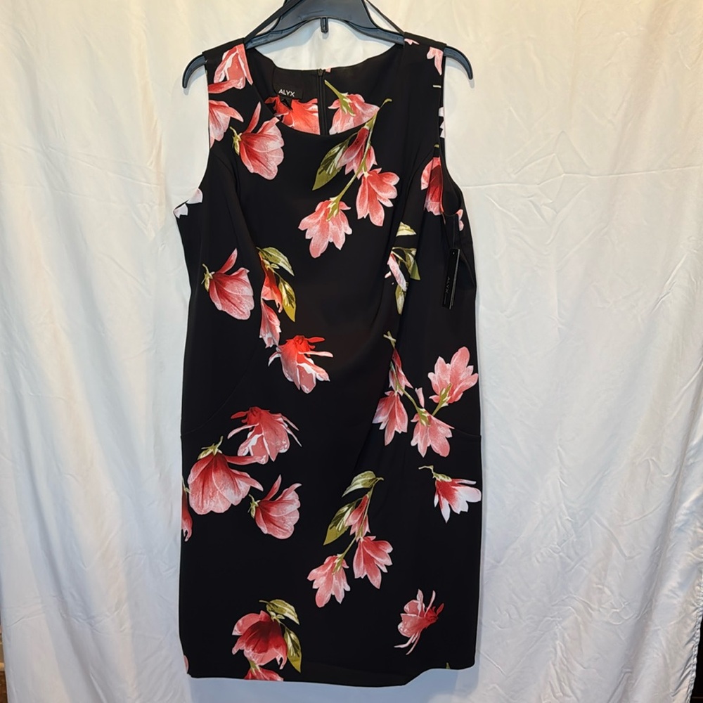 ALYX Floral dress with princess seams front and back.  Zip up back.